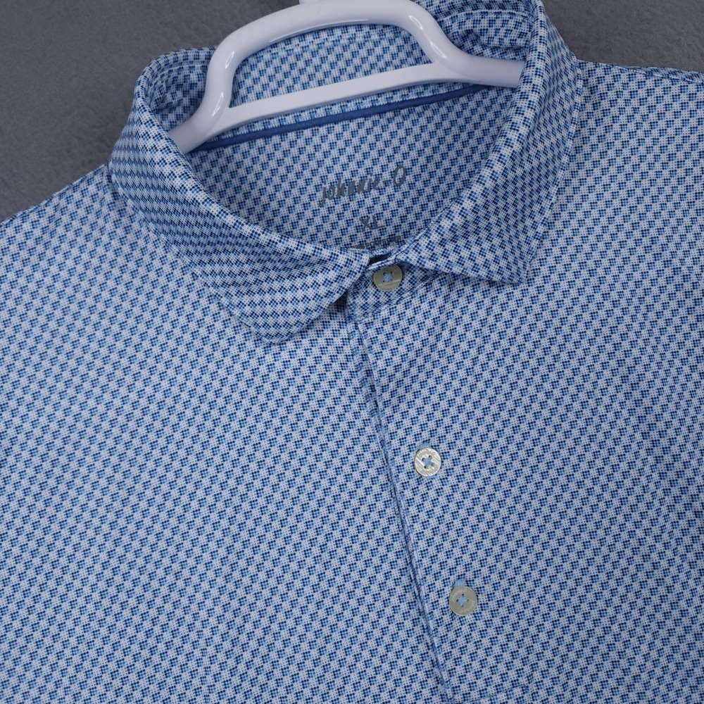 johnnie-O Jefferson Polo Shirt Mens XL Blue Carolina Gaffey Cup Golf Performance